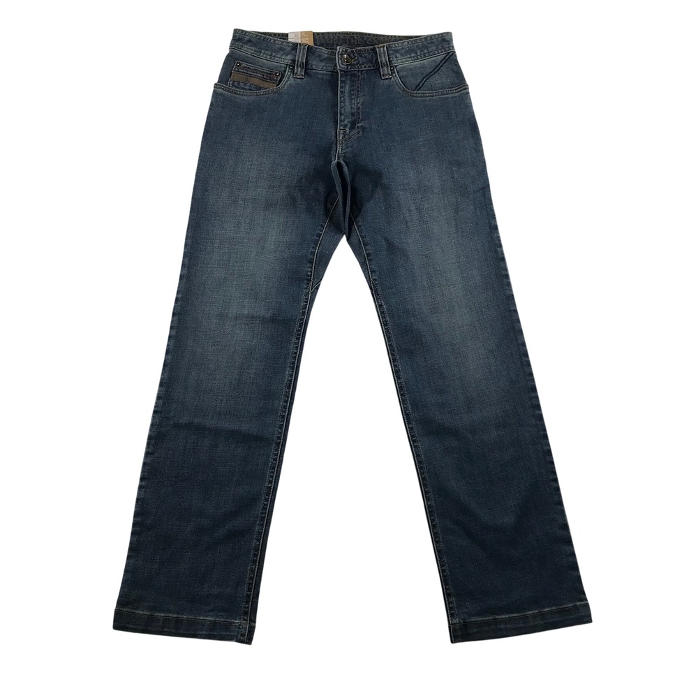 Prana Axiom Mens 28x30 Organic Cotton Straight Leg Jeans Medium Wash Blue